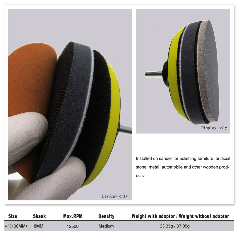 4 Inch Rotary Backing Pad with M10 Thread Polishing Pad Hook and Loop Car Polishing Waxing Pad