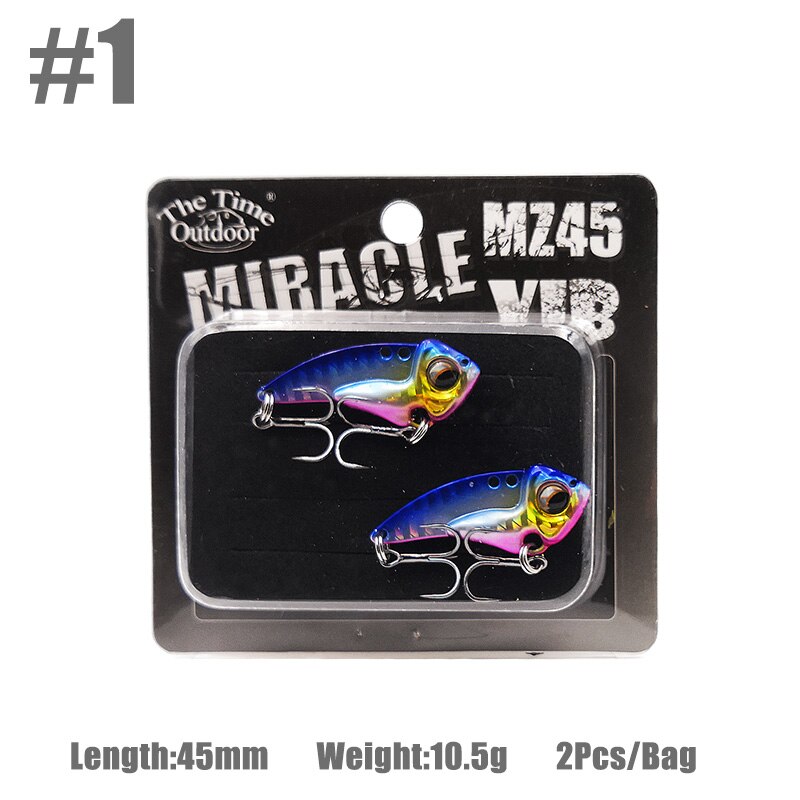 2 pièces/boîte le temps métal Vib MZ45 naufrage Vib lame leurre pêche artificielle Wobbler Vibration appâts pour brochet bar truite poisson