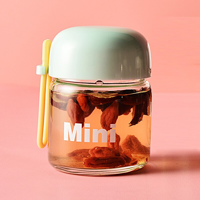 Mini bouteille d'eau en verre de 150ml, petite tasse d'eau Portable coréenne, tasse réutilisable de voyage, tasse en verre anti-fuite pour enfants: green