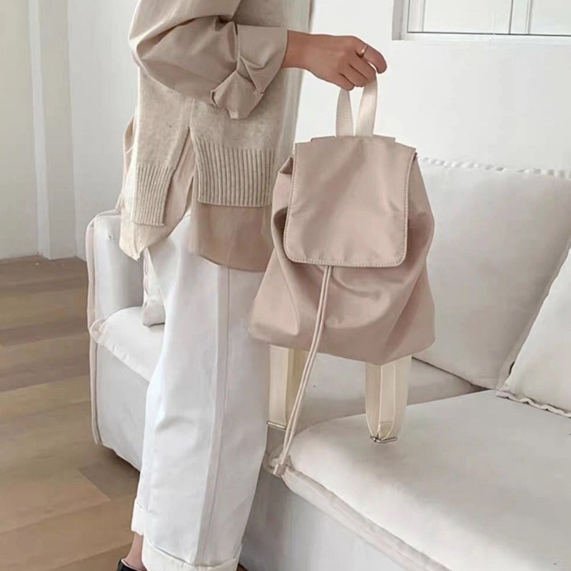 Korean Backpacks Women Portable Casual Large Capacity Laptop Nylon School Bags Multi-function All-match Travelling