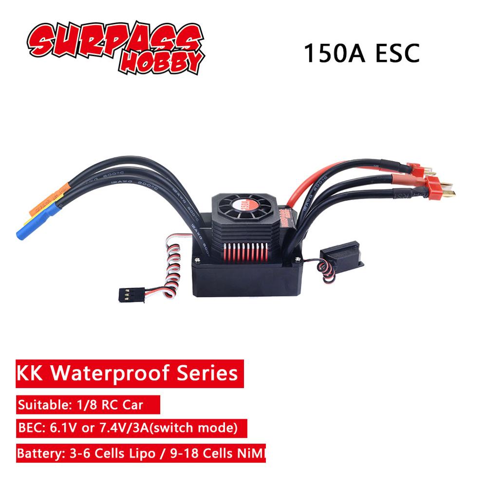 150A 120A Waterproof ESC KK Speed Controller 35A 45A 60A 80A for 1/8 1/10 1/12 RC Monster Redcat Volcano EPX Blackout XTE Buggy: 150A