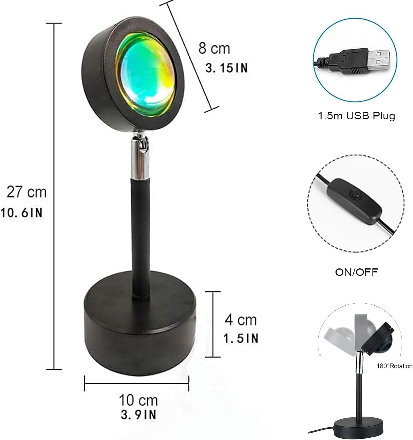 Zonsonderganglamp,лаут Malahposië Zlat®нца, zonsonderganglichtlamp, USB zonsonderganglamp