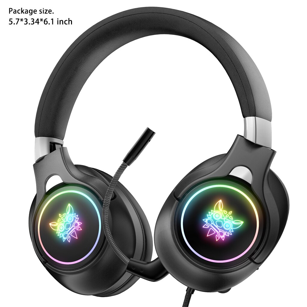 Onikuma stereo-kopfhörer mit kabel und led-beleuchtung, gaming-headset, tragbarer ohrhörer, online-meeting-laptop-zubehör