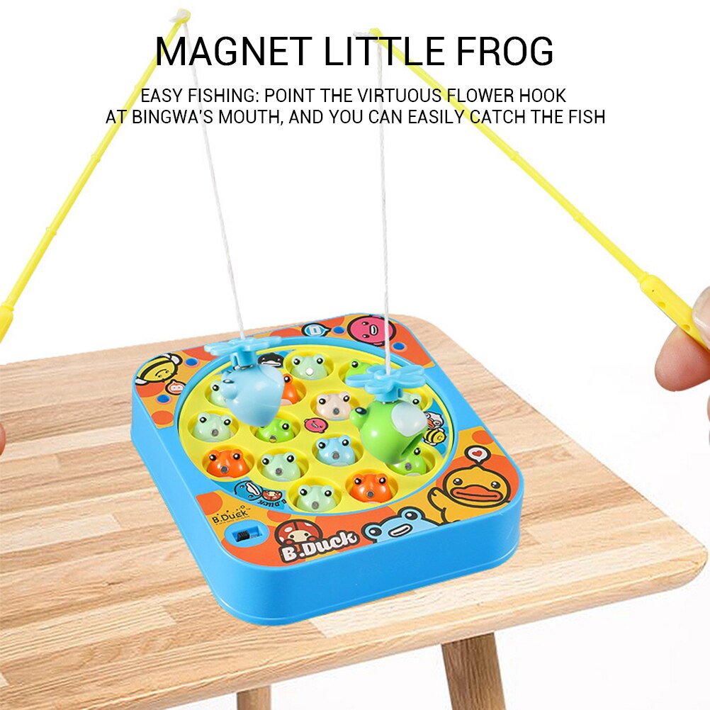 Elektrisk roterende fiskeri legespil med musik magnetisk fiskeri legetøj pædagogisk legetøj til børn  #30