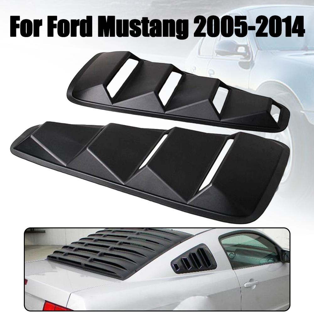 47x24cm 1 Pair Side Window Blinds Vents Air Intake Panel Louvers ABS Plastic Scoop Cover Vent For Ford Mustang 2005