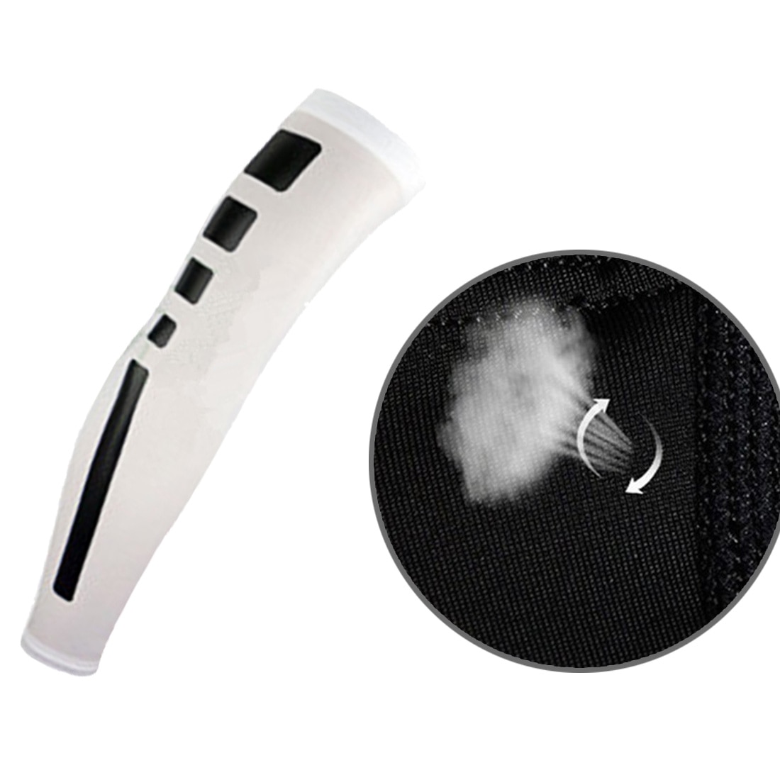 Men Sports Basketball Shooting Cycling Compression Arm Sleeve Elbow Protector Pad Pads Support Brace Arm Warmers White