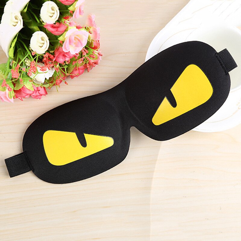 3D Cartoon cute Eye sleep Mask Sleeping masks For Travel Night Rest better sleeping Aid Breathable Blindfold eyeshade cover: Yellow