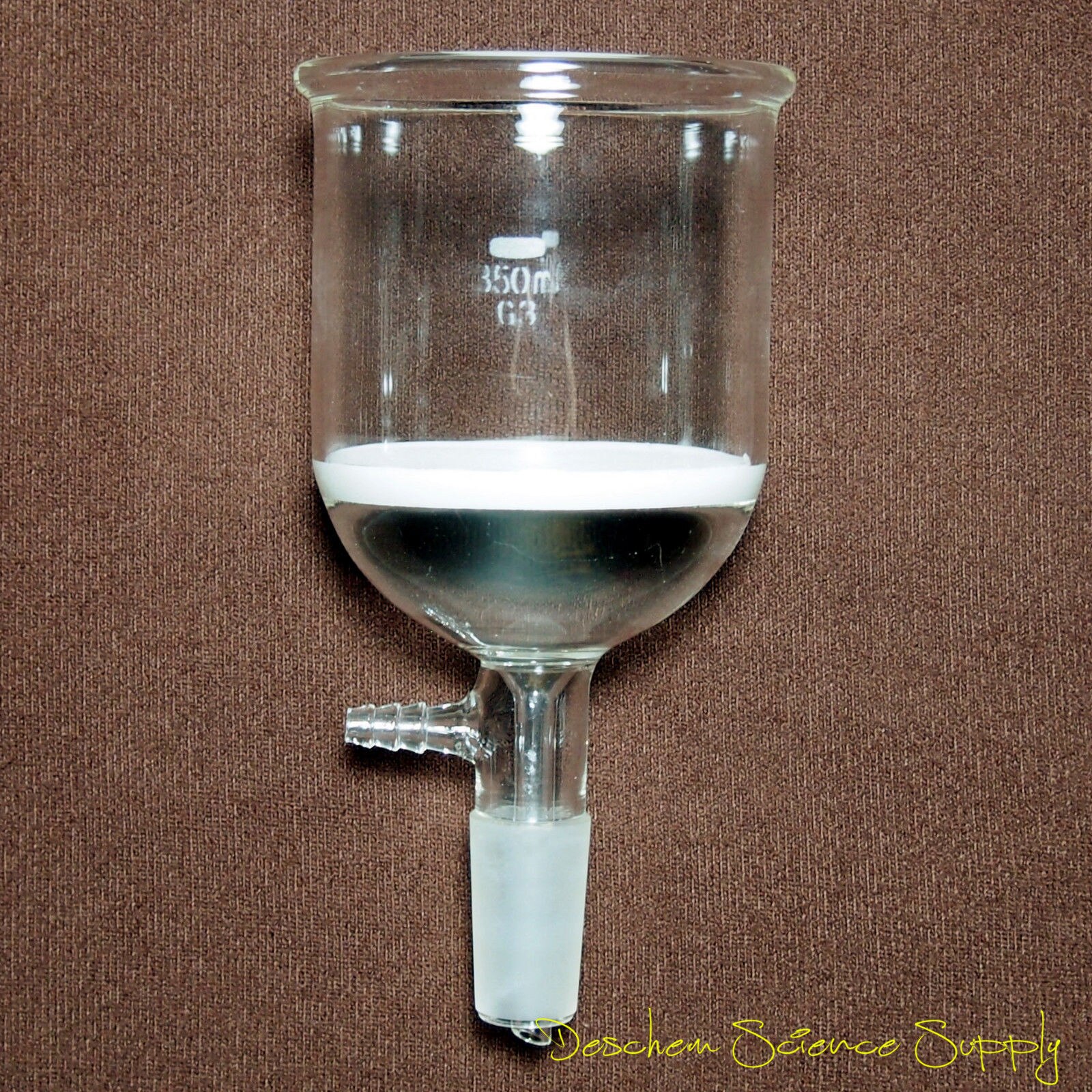 350 ml, 24/40, embudo de vidrio Buchner, filtro de succión 3 #, cristalería química de laboratorio
