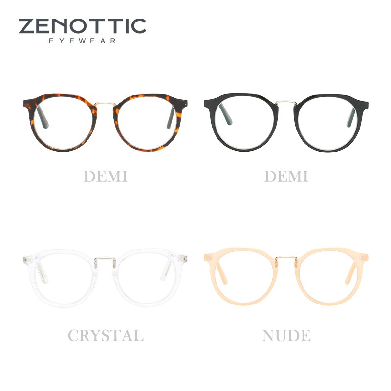 ZENOTTIC Anti Blue Ray Radiation Computer Glasses Optical Blue Light Blocking Lens For Women Men Round Goggles Spectacle Frame