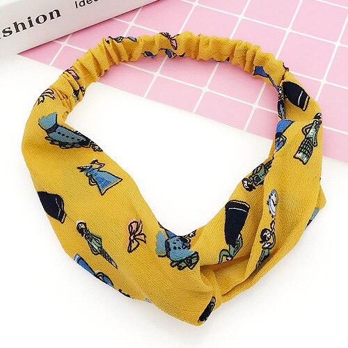 HG Women Girls Bohemian Hair Bands Print Headbands Vintage Cross Turban Bandage Bandanas HairBands Hair Accessories