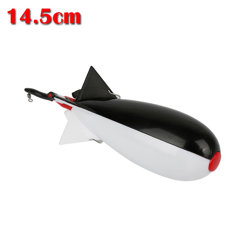 Carp Fishing Feeder Nesting Bait Feeder Cage Float Thrower Floating Bait Container Fishing Tool Particle Container: 14.5cm Black White