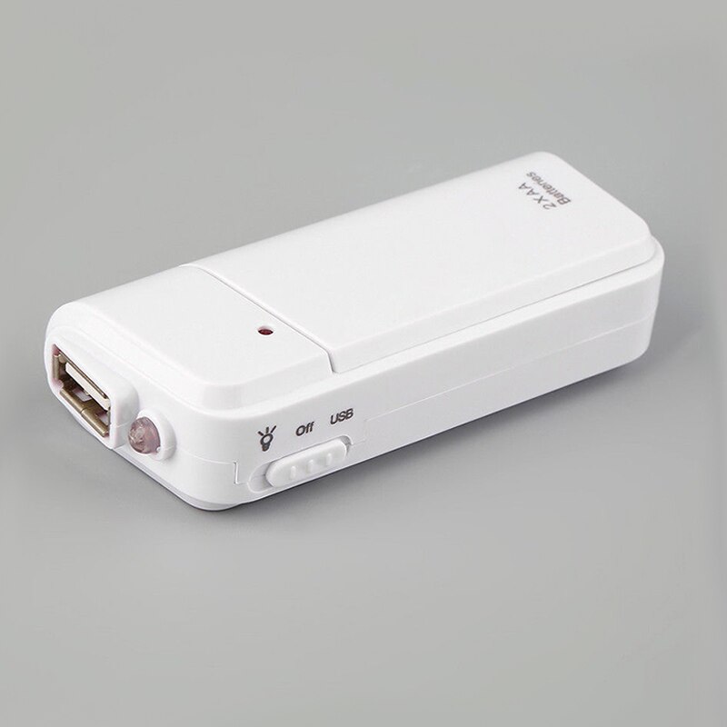 Mini Pocket Universele 2 Aa Batterij Usb Oplader Power Bank Box Voor Iphone Reizen Emergency Mobiele Telefoon Security Charger