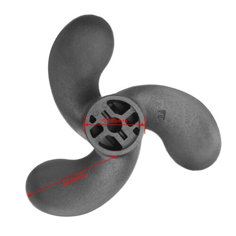 Tohatsu 3.5hp perämoottorin potkurin vaihto 1pc nylon mustaa 47.05mm*78.05mm lisätyökalua vene kestävä hyödyllinen