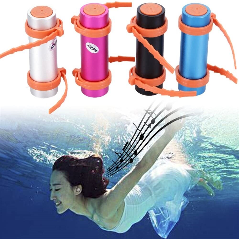 IPX8 étanche Super Mini lecteur MP3 Radio FM tête bras portant des écouteurs de musique de sport pour la plongée natation surf intégré 4G/8GB