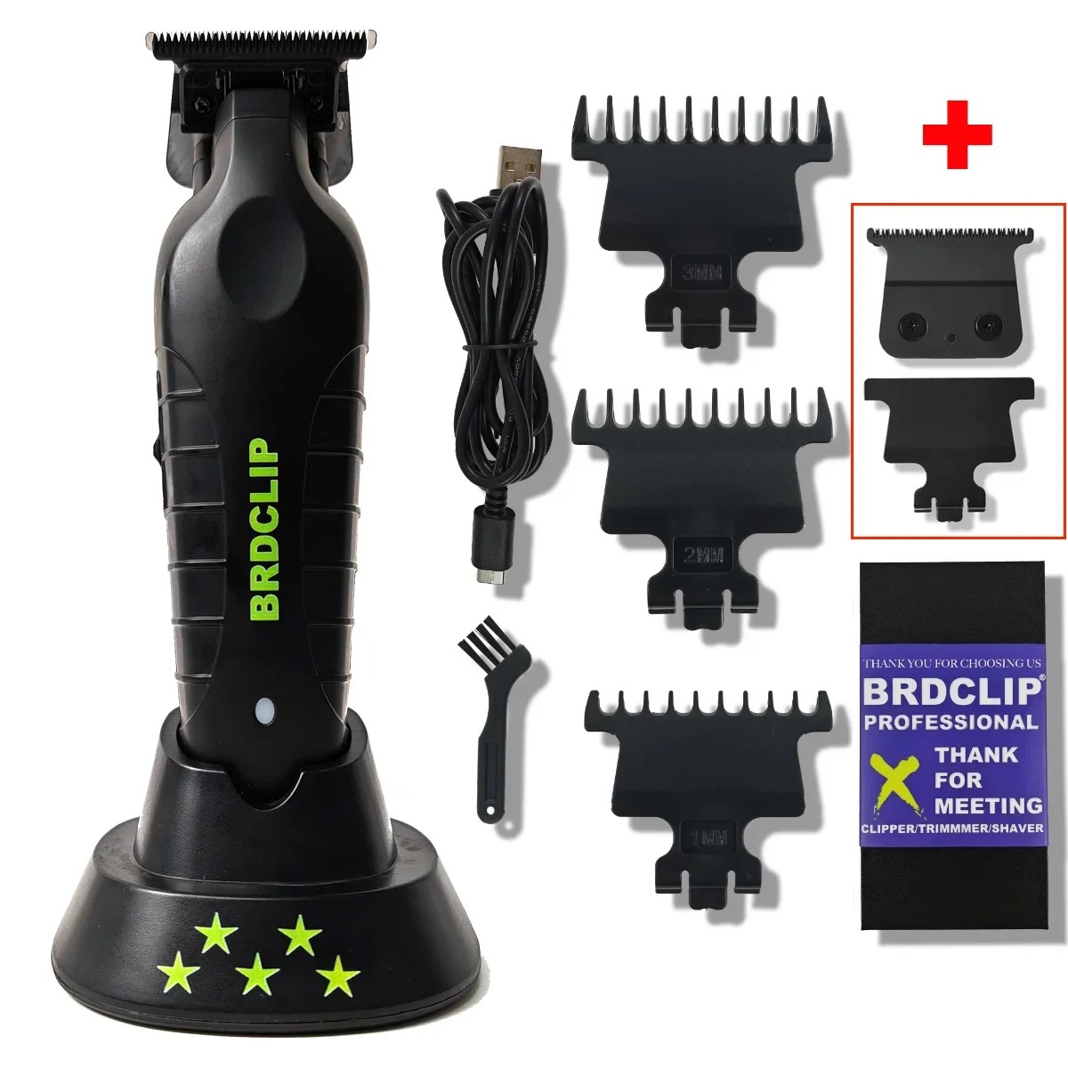 Professionele Elektrische Trimmer 7000 RPM Hoge snelheid Motor met Oplaadstation DLC Gecoat Mes Kappers Tondeuse 3 Kleuren Carving