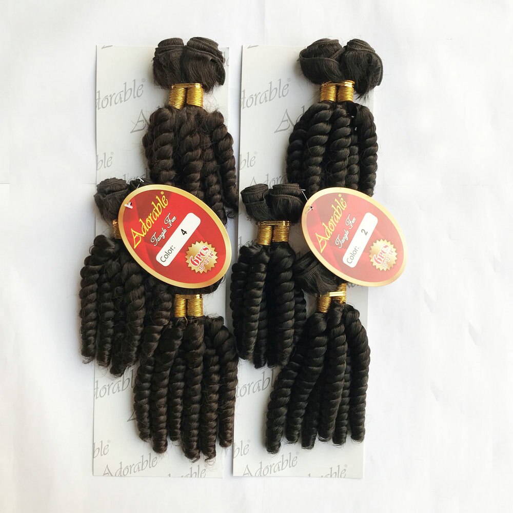 Adorable Full Packet Synthetic Hair Weaving Loose Wave 6 In 1 Set,Soft Heat Resistant Fiber Hair Bundles Go 6pcs Ombre Color