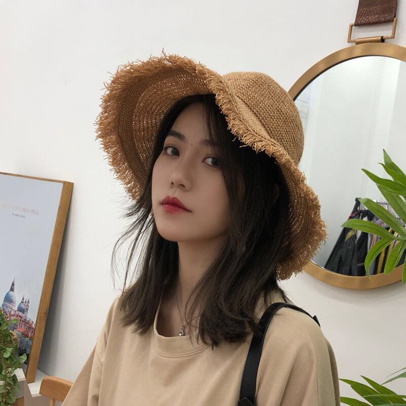 Sombreros Boater de verano para mujeres, sombrero de paja para mujeres y niñas, sombrero de playa de encaje Panma, sombrero flexible plegable de viaje para mujeres