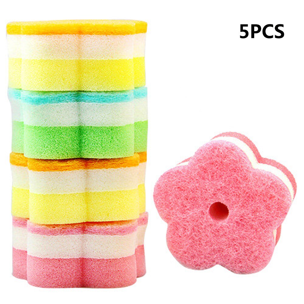 Esponja para lavar platos, estropajo de flores coreanas, bloque de esponja de limpieza de cocina, toalla de limpieza: 6-Mix Color