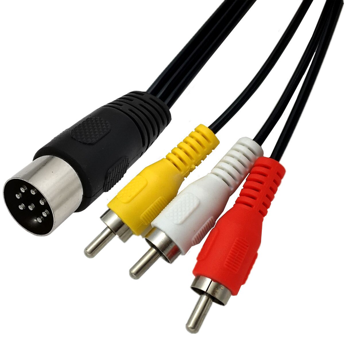 Din 8 Pin to 2RCA Cable 8Pin Din Male Plug to 2-RCA Male Audio Adapter Cable for Musical instrument audio equipment 0.5M-3M: Red / 0.2M