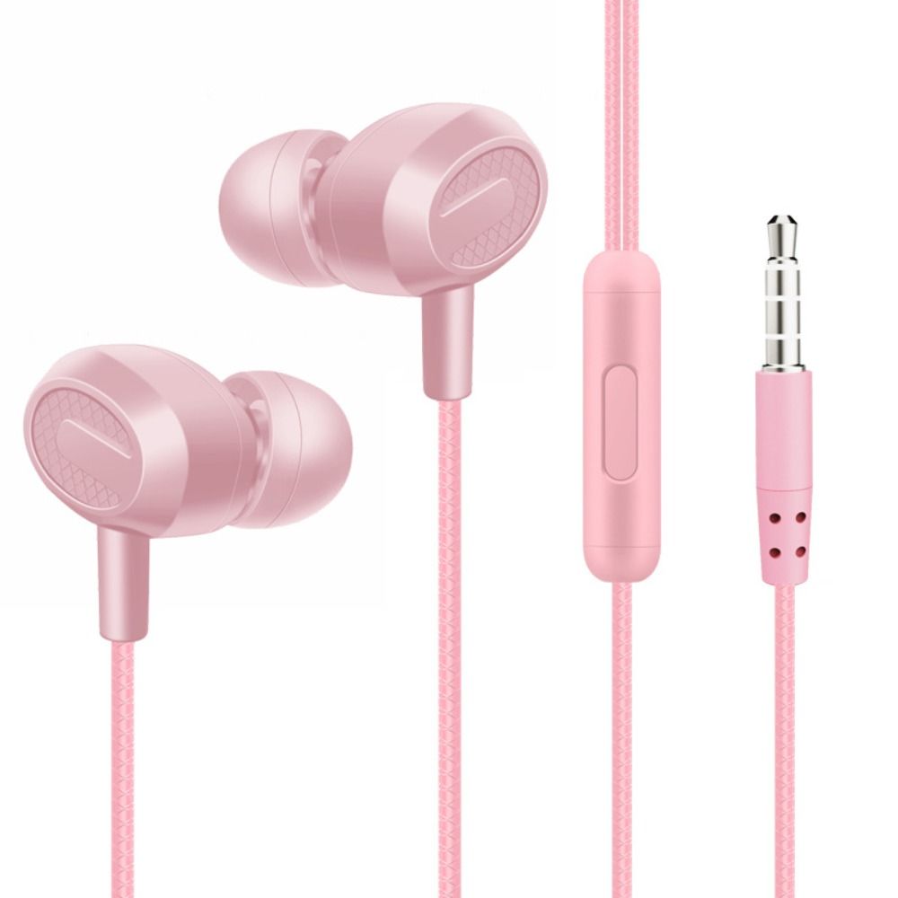 1PC 3.5mm Wired Earphones Universal In-ear Headphones Portable Subwoofer Stereo Sports Earphone With Mic Noise Cancelling Earbud: Blue