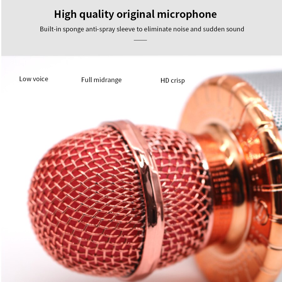 Microfono Karaoke MAMEN - Bluetooth Wireless 4.2.2 - Cambia Voce - Batteria 1800 mAh - Microfono Condensatore Portatile