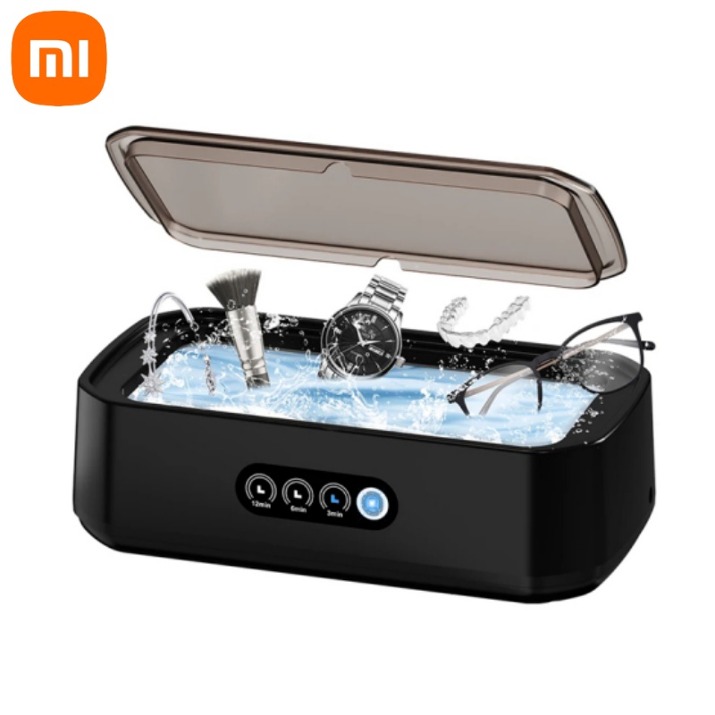 Máquina de limpieza por ultrasonidos Xiaomi, máquina de limpieza de gran capacidad de 650ML, 5KHz, soporte de joyería para gafas, limpiador para el hogar: YELLOW / EU