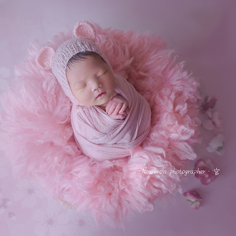 100%  ullmatter babyfotografering teppe nyfødt vikle bakgrunn flokati rekvisitter for nyfødte fotoseanse fotografi tilbehør