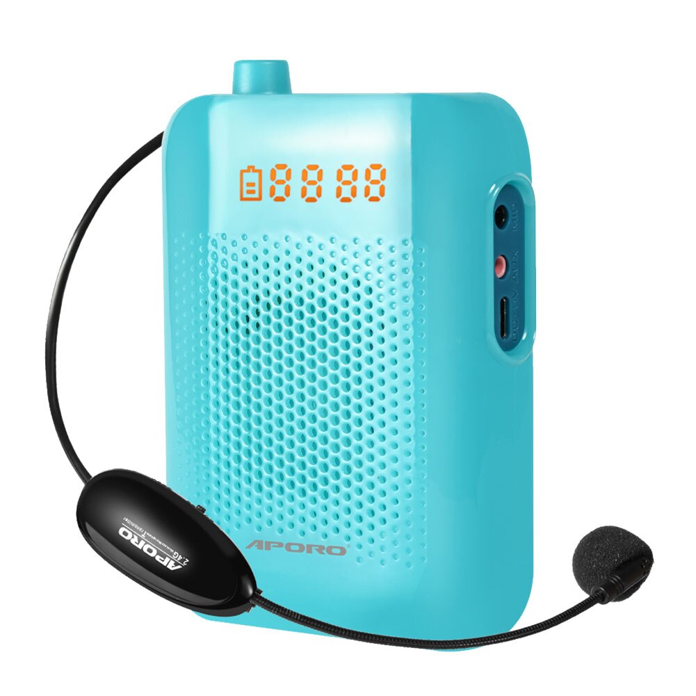 Megaphone Speaker Bluetooth Loudspeaker Microphone Voice Amplifier Booster for Teaching Tour Guide Sales: Blue