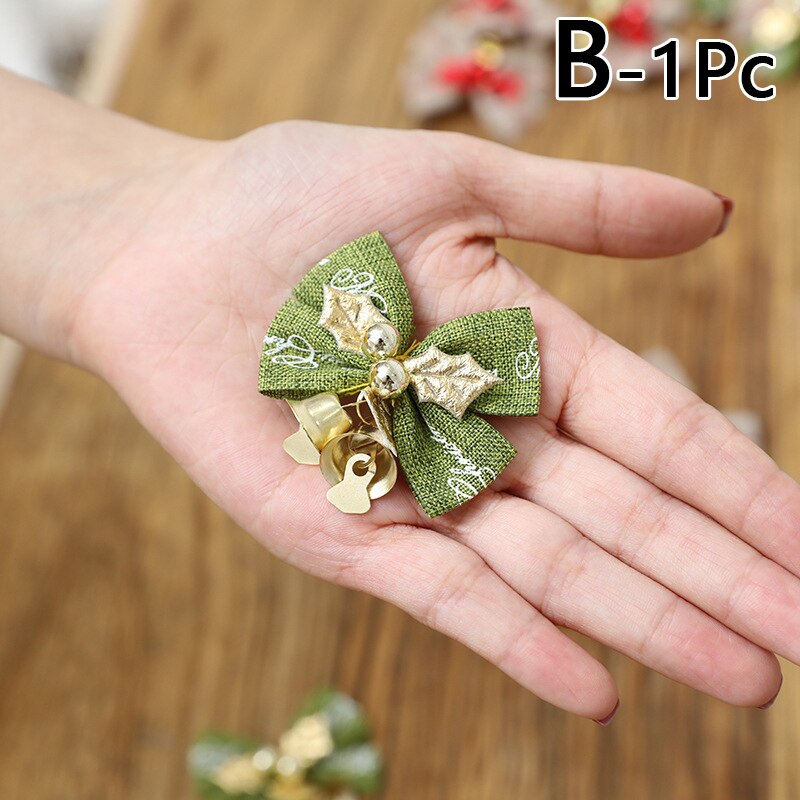 Kerstboom Mini Bows Bells Hanger Diy Bruiloft Verjaardag Party Decor Accessoires Handgemaakte Bowknots Kerst Ornamenten: B