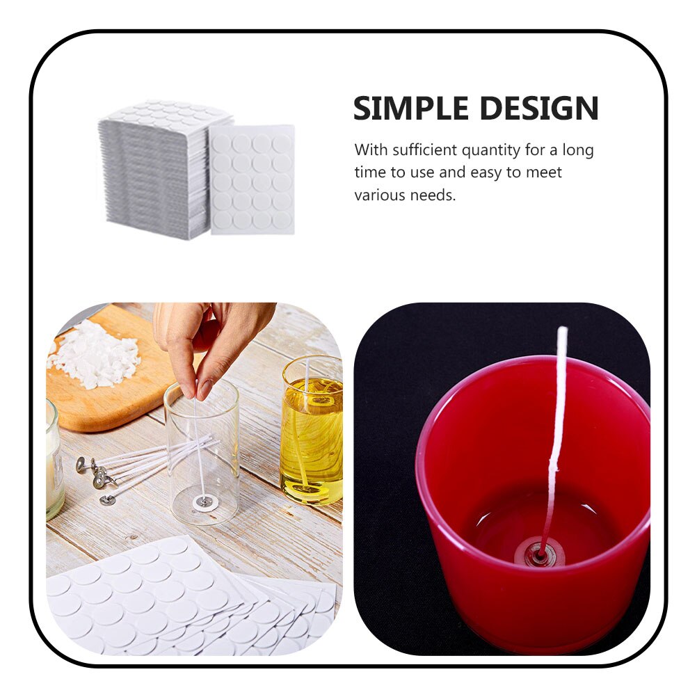 20 Pcs Candle Wick Stickers Double-sided Adhesive Sticker DIY Candle Making Stickers