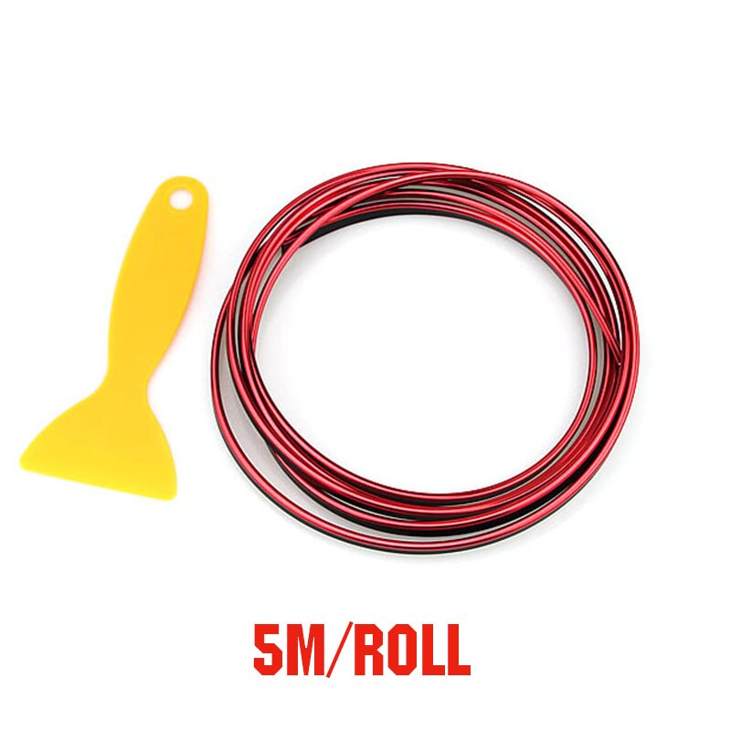 5M Rode Auto Interieur Moulding Versieringen Lijn Strips Auto Styling Deur Dashboard Luchtuitlaat Decoratieve Sticker Auto Accessoires