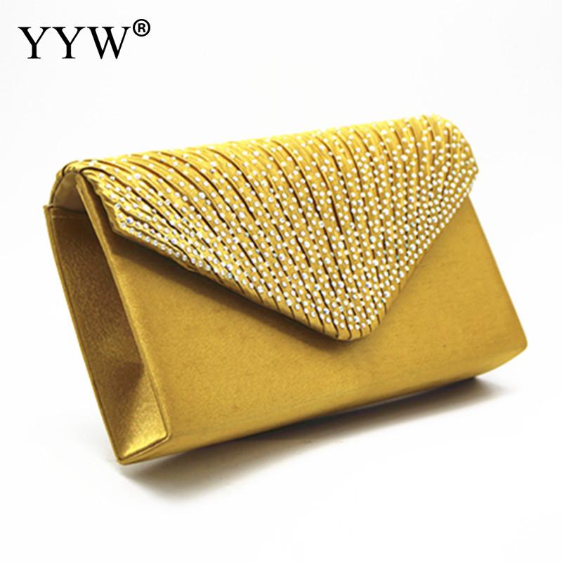 Lilla kvinder bryllup clutch luksus håndtaske kvinder tasker clutch kvindelig gul sommer clutches kvindelig aften baltaske: Guld