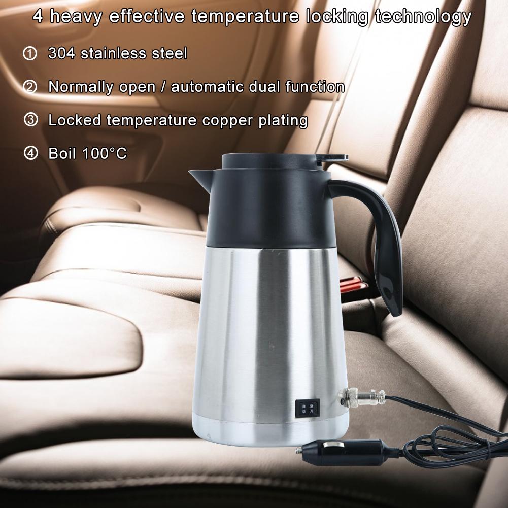 Rvs 12/24V Waterkoker 1300ml In-Auto Reis Koffie Thee Verwarmde Mok Auto waterkoker Draagbare Boiler