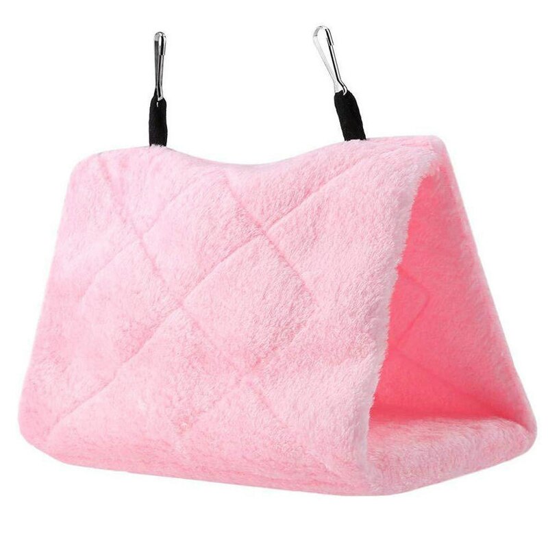 Cage à Hamster pour animal domestique, nid suspendu, perroquet, perruche, lit , hamac pour Rat, jouets pour l'hiver, nichoir, chalet: Rose / L