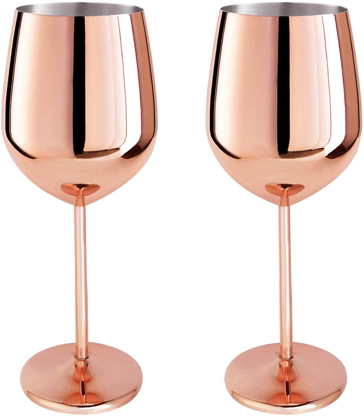 Copas de vino irrompibles, Conjunto de 6 4/2 copas de vino para exteriores, Copas de boda grandes, copas de vino negro, cristalería pulida: Rose 2 Pieces