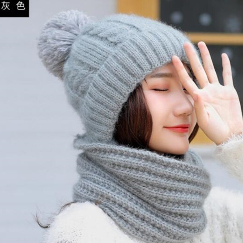 Vrouwen Hoeden Herfst Winter Modemerk Hoeden Sjaal Breien Tweedelige Vrouwen Gorros Casual Cap Sjaal Chapeu Feminino Bonet