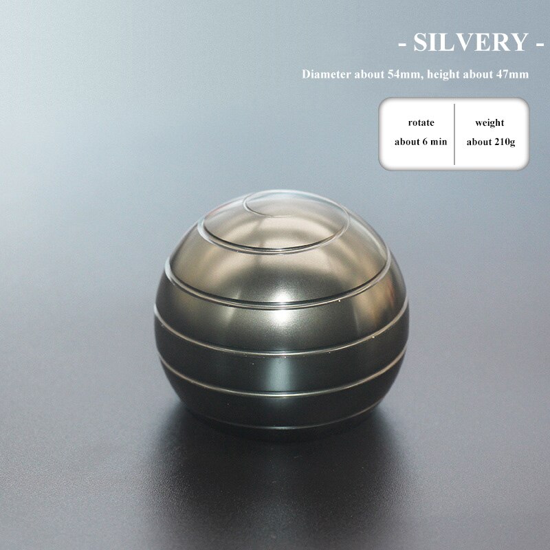 45mm/54mm Kinetic Desktop Toys Aluminum Alloy Hypnosis Rotary Gyro Adult Fingertip Toy Children Toys Decompression Gyro: Gray-54mm