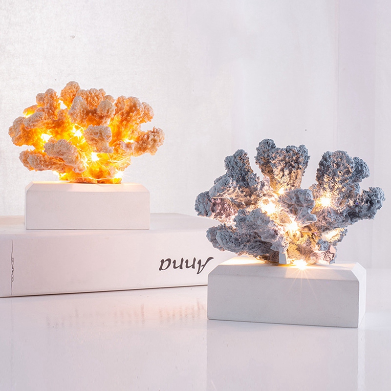 Simulated Resin Coral Jewelry Porch Wine Cabinet Desk Hotel Home Decoration Led Coral Lamp