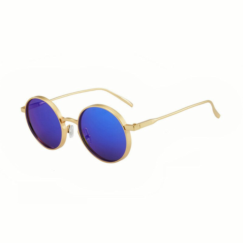 Metall klassisk vintage legering runda solglasögon punkstil liten rund ram lätta solglasögon  uv400 solglasögon