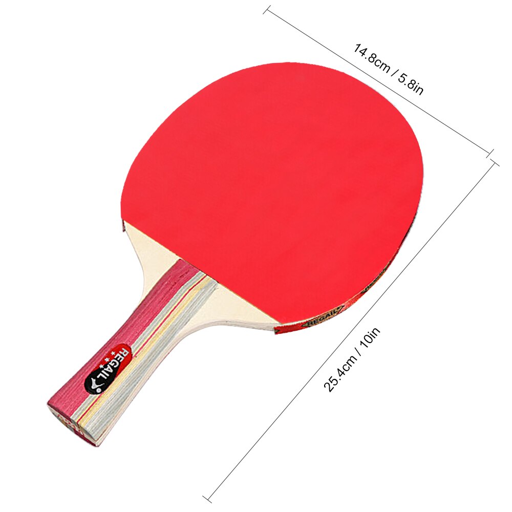 2 stuks pingpongbatjes in zeven lagen, lange steel, pingpongracketset, trainingsaccessoires met tas voor binnen en buiten