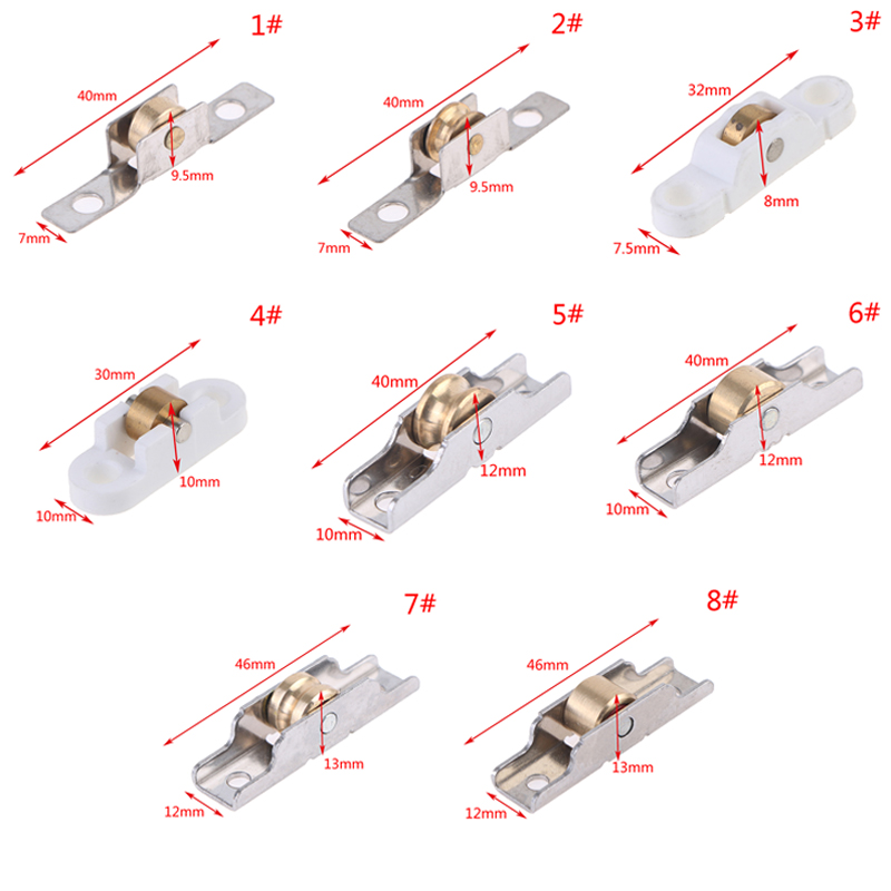 Roulettes de porte marketen acier inoxydable, armoire à roulettes, roulettes en cuivre, glissières de poulie de roue, quincaillerie de meubles de fenêtre de garde-robe, 1PC