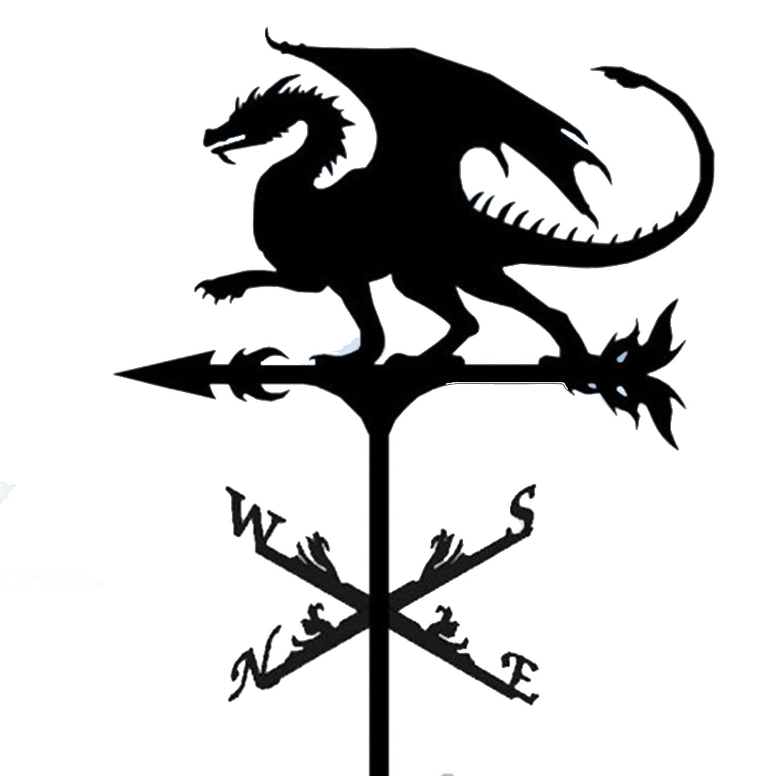 Weathervanes negros para exteriores, indicador de dirección de viento hueco de hierro, Animal, para patio de jardín