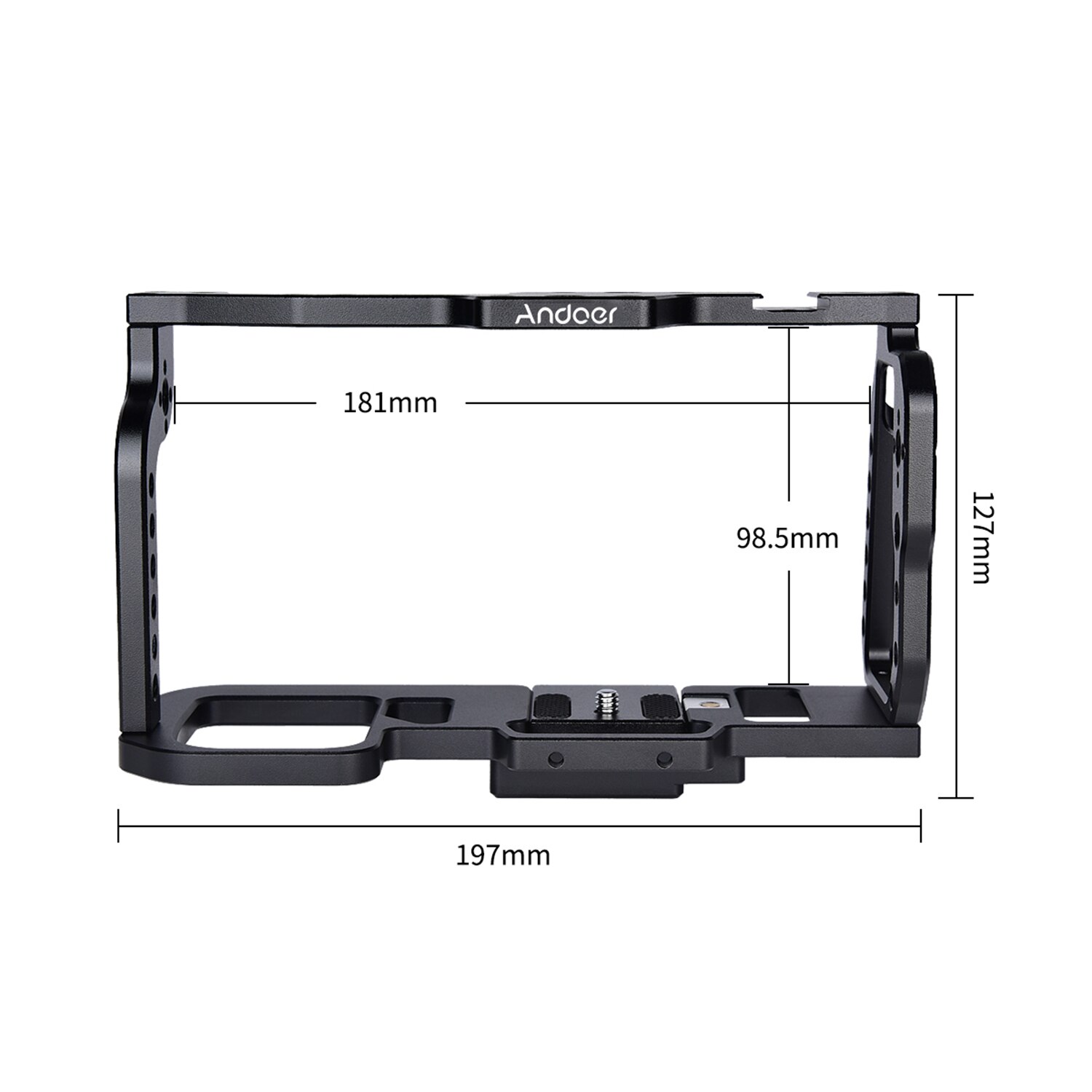 Andoer Camera Kooi Stabilizer Aluminium Met Quick Release Plaat Koude Schoen Mount 1/4 &quot;3/8 Inch Schroef Montagegaten adapter