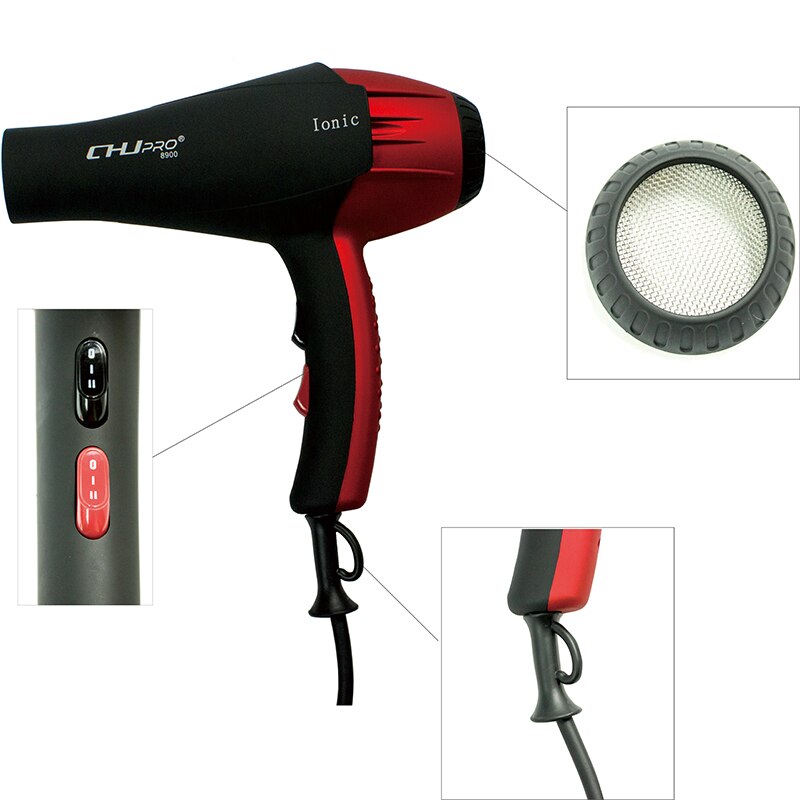 Hair Dryer Ionic Portable Blow Dryer Electric Hair Blower Hair Style Tool High Power With Collecting Nozzle