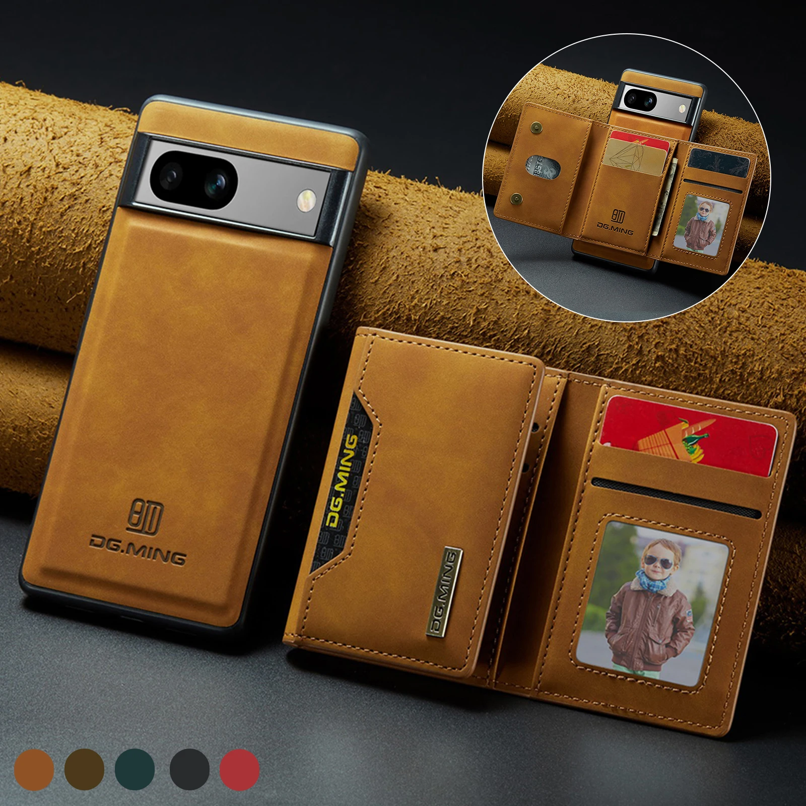 Magnetische portemonnee kaarten Solt lederen tas voor Google Pixel 9 Pro XL 7A 8 7 Pro Pixel 7 6 Pro in 1 afneembare zaktas folio cover