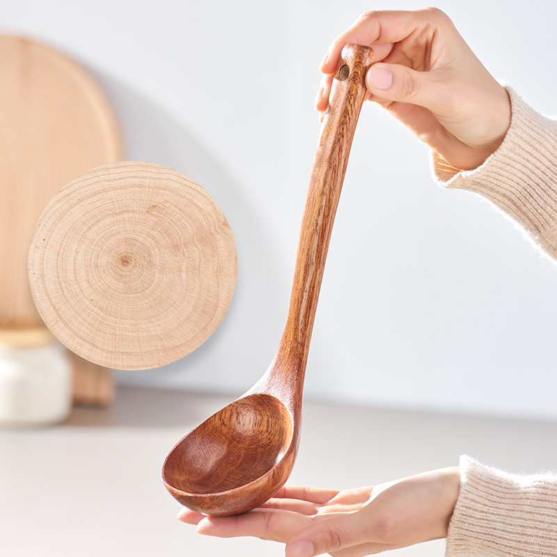 Cuillère en bois naturel pour ustensiles de cuisine, ustensiles antiadhésifs, cuillères de cuisine faites à la main, ensembles de vaisselle, outil de cuisine