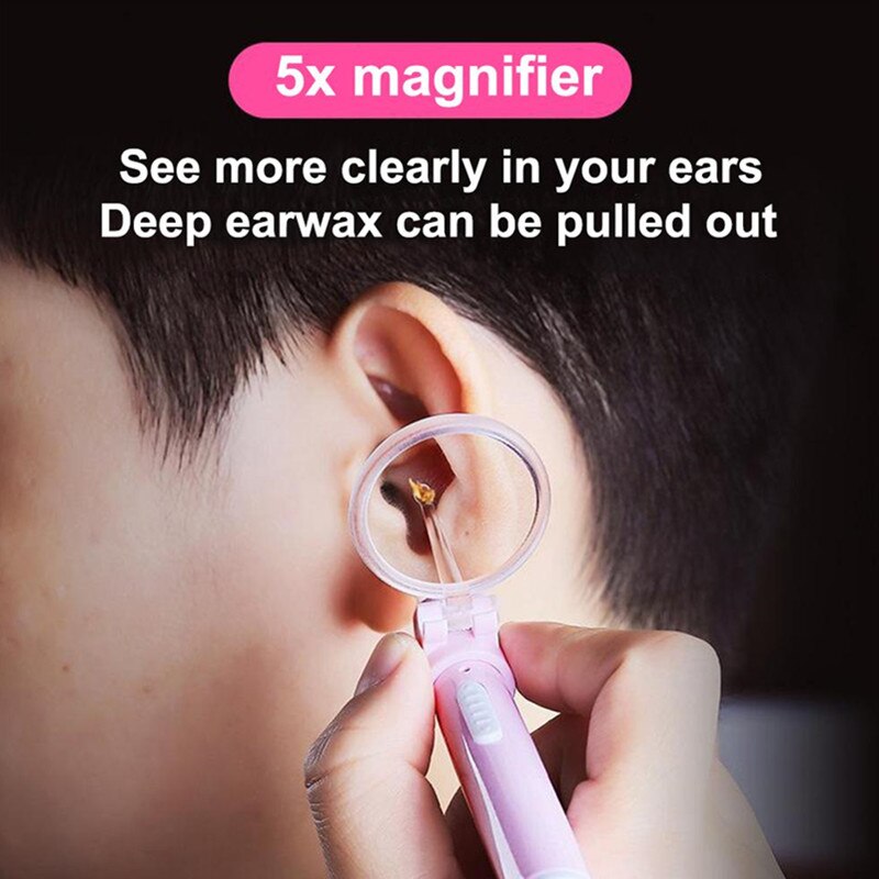 Rechargeable 1set Ear Safe Visible Moderate Painless Ear Cleaner Earwax Removal Tool Earpick