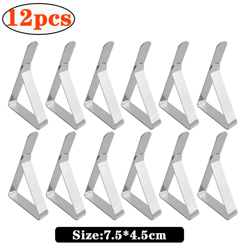 clip per tovaglie antiscivolo in acciaio inossidabile Tavoli antiscivolo Copertura Morsetti di fissaggio clip clip per copertura del tavolo da campeggio per matrimoni: BIANCO