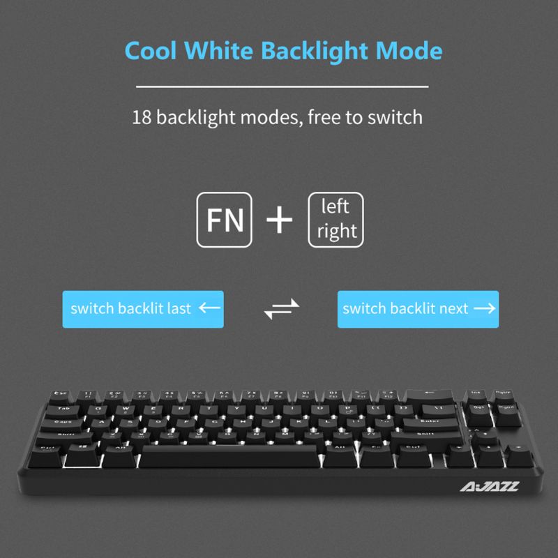 Ajazz K680t Wired Bluetooth 68 Toetsen Met Anti-Ghosting Mechanische Toetsenbord Voor Verschillende Backlight Modi