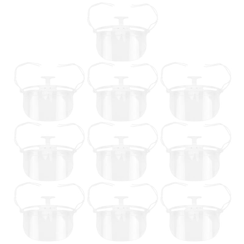 1 Doos 10 Stuks Lichtgewicht Transparante Praktische Duurzaam Plastic Antifog Gezichtsmasker Catering Masker Restaurant Hotel Catering